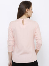 Embroidered Top - Peach