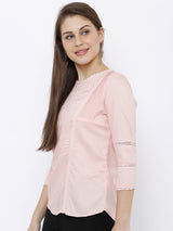 Embroidered Top - Peach