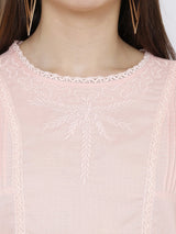 Embroidered Top - Peach