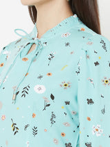 Green Woven Printed Top - Green