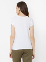 Printed Round Neck T-Shirt - White