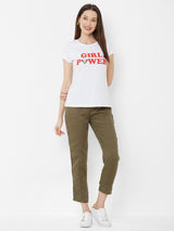 Printed Round Neck T-Shirt - White