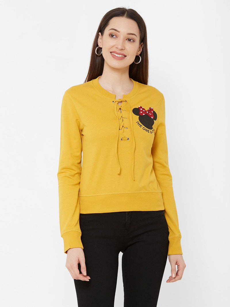 Printed Sweatshirt - Mustard