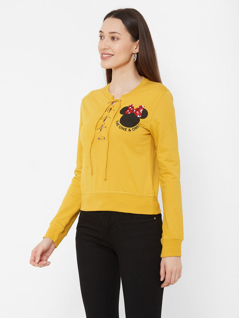 Printed Sweatshirt - Mustard