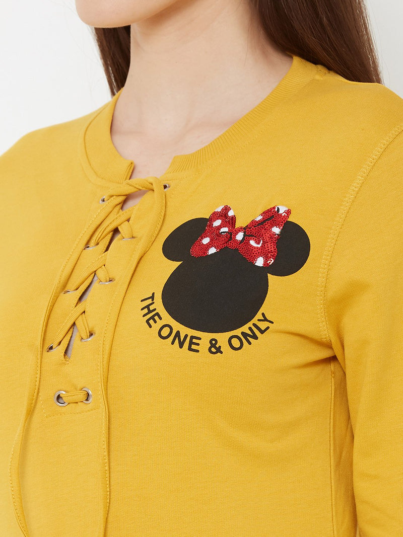Printed Sweatshirt - Mustard