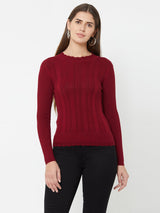 Maroon Knitted Sweater - Maroon