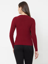 Maroon Knitted Sweater - Maroon
