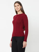 Maroon Knitted Sweater - Maroon