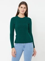 Emerald Green Knitted Sweater - Emerald Green