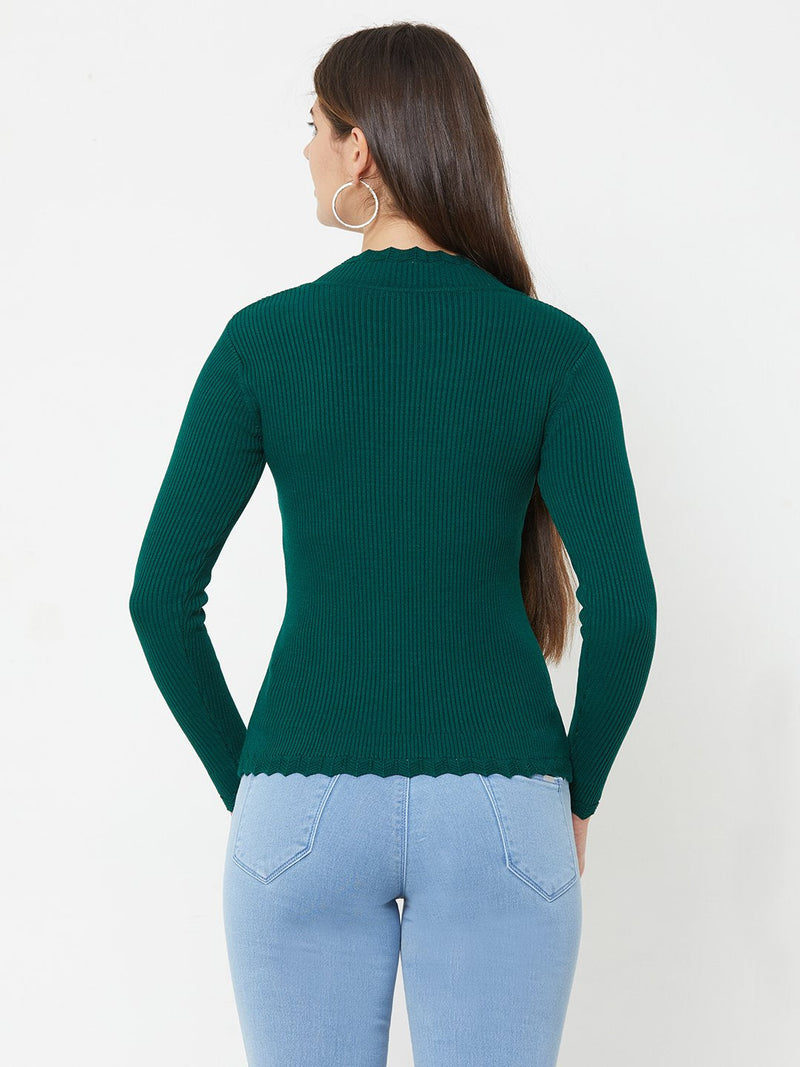 Emerald Green Knitted Sweater - Emerald Green