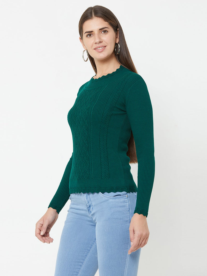 Emerald Green Knitted Sweater - Emerald Green