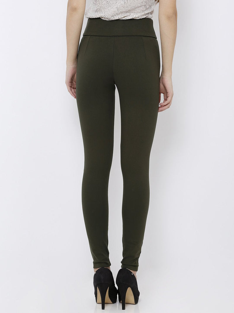 K4005 High-Rise Skinny Tregging - Olive
