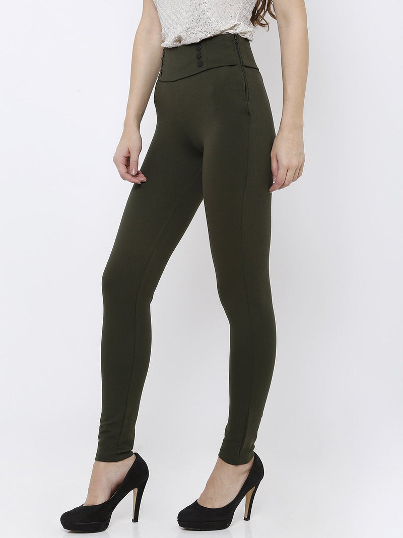 K4005 High-Rise Skinny Tregging - Olive