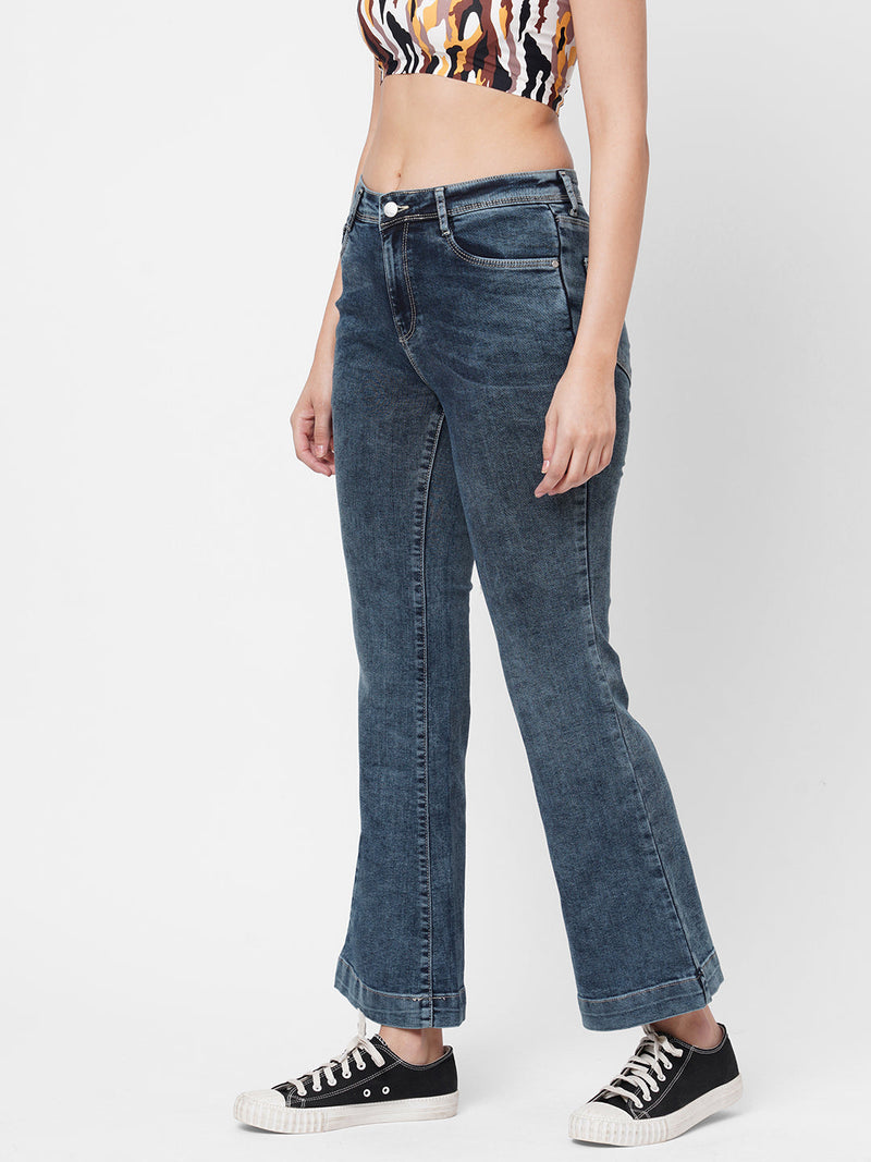 K5013 High-Rise Flared Jeans - Light Blue