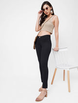 K3006 Mid-Rise Skinny Full Length Jeans - Black