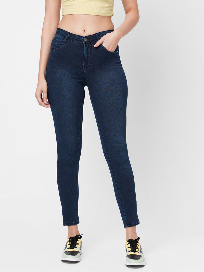 K4014 High-Rise Skinny Jeans - Blue