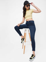 K4014 High-Rise Skinny Jeans - Blue