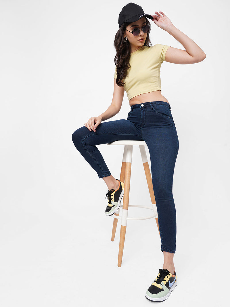 K4014 High-Rise Skinny Jeans - Blue