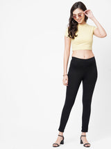 K3081 Mid-Rise Denim Legging - Black