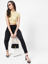 K3081 Mid-Rise Denim Legging - Black