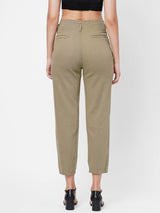 High-Rise Baggy Fit Jeans - Olive