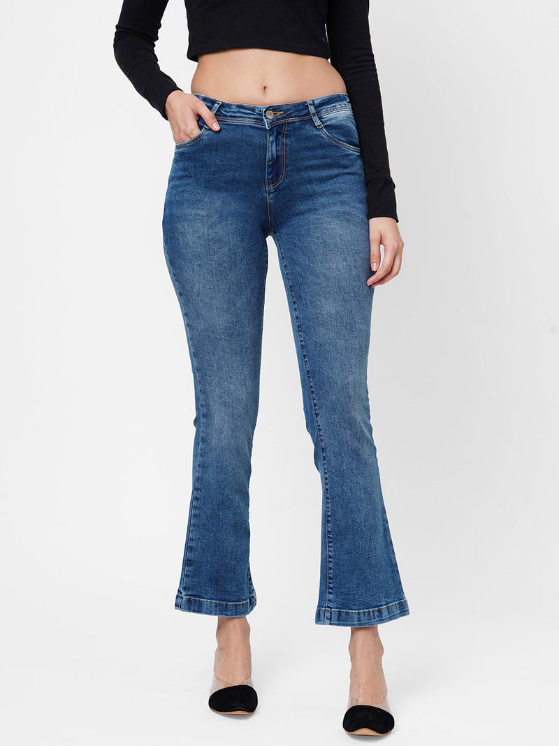 K5013 High-Rise Flared Jeans - Blue