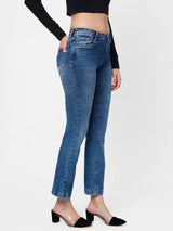 K5013 High-Rise Flared Jeans - Blue