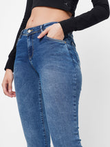 K5013 High-Rise Flared Jeans - Blue