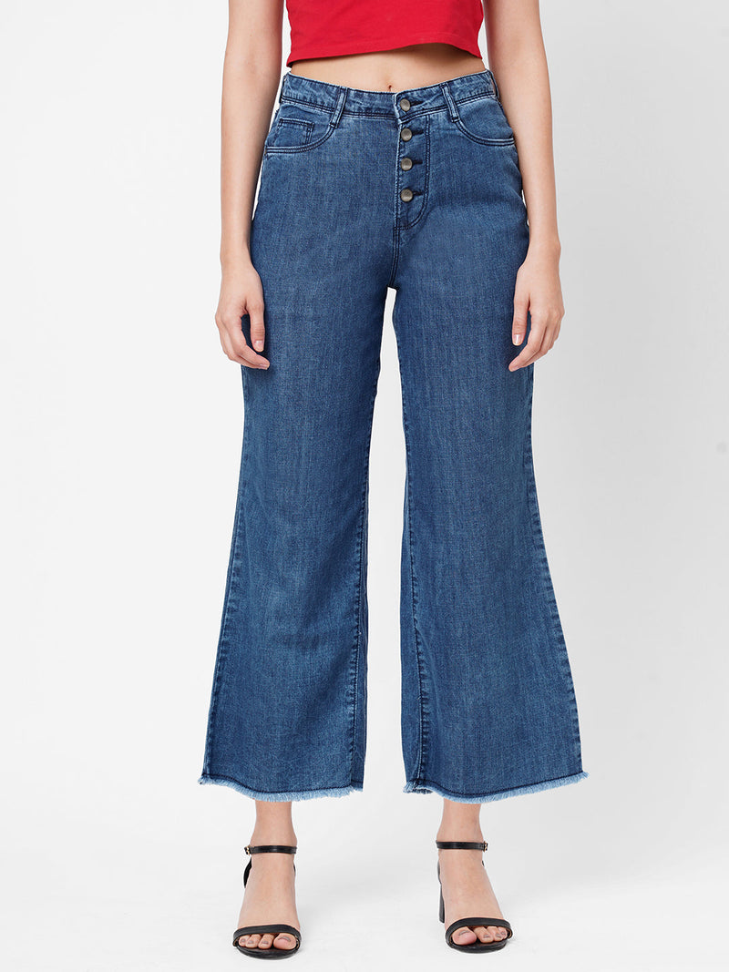 K5031 High-Rise Wide Leg Jeans - Blue