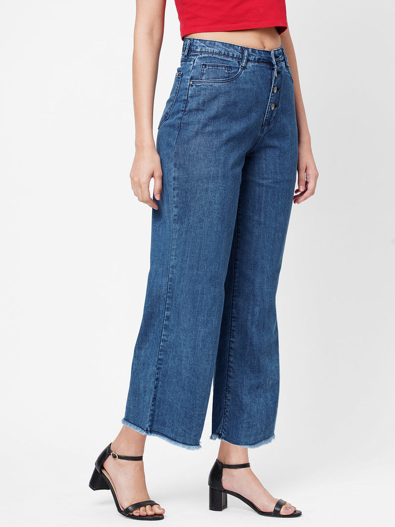 K5031 High-Rise Wide Leg Jeans - Blue