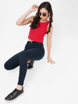 K4014 High-Rise Skinny Jeans - Blue